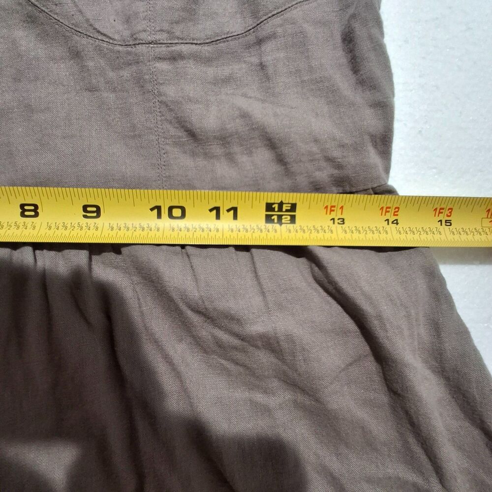 Aerie Brown Linen Blend Tie Shoulder Corset Button Front Short Sundress SZ Small - Picture 11 of 13